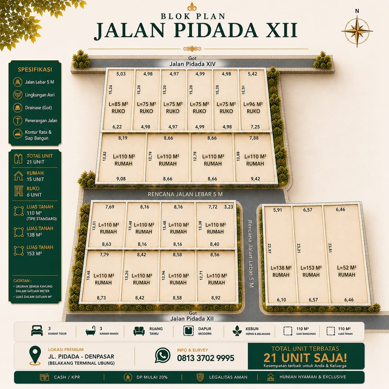 Rumah di Jual di Denpasar Griya Trisna Florence Pidada UBUNG Denpasar - foto 3