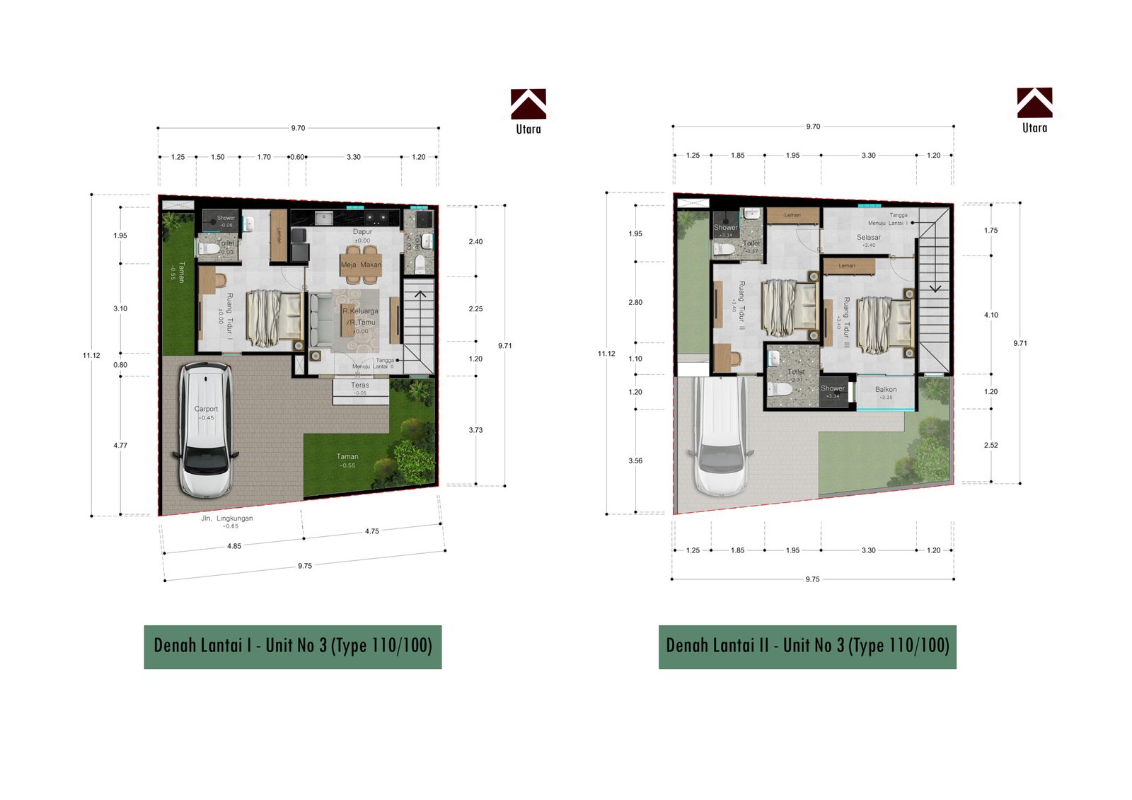 Rumah Dijual di Dalung 2 Lantai: Taman Sukma Residence Modern Tropis - foto 6