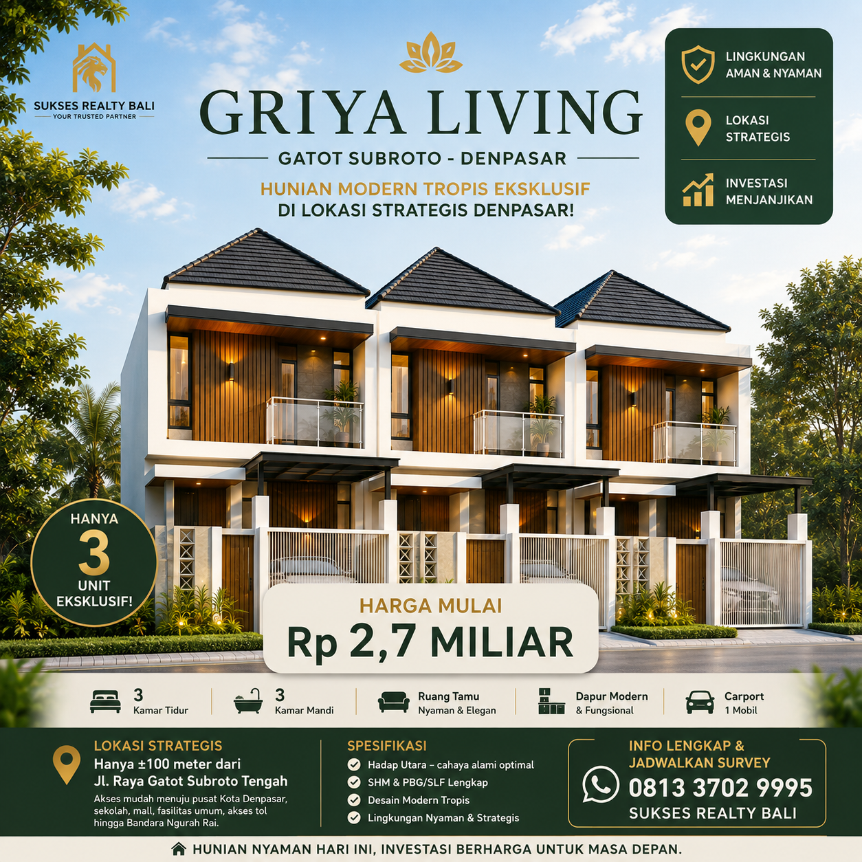 Rumah Dijual Di Gatot Subroto Denpasar – Griya Living Mulai Rp2,7 Miliar - foto 2