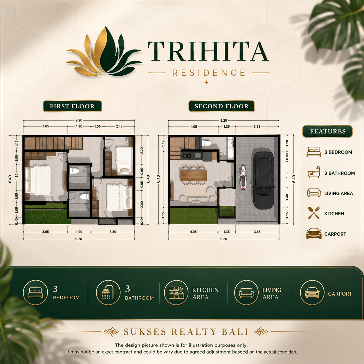 Rumah di Jual Di Denpasar Trihita Residence Mahendradata Denpasar Barat📍 - foto 3