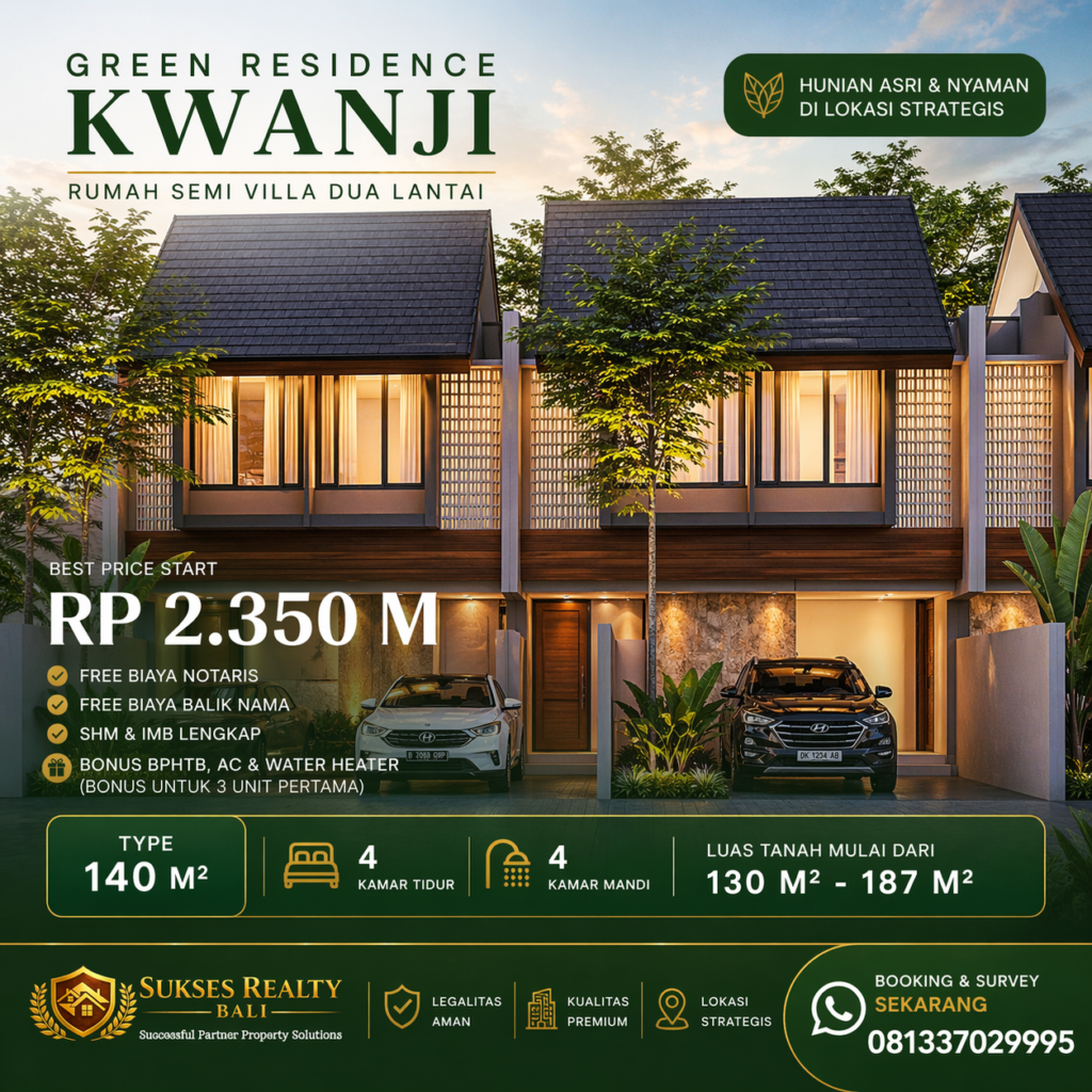 Rumah Dijual Di Dalung Green Kwanji Residence Dalung Badung