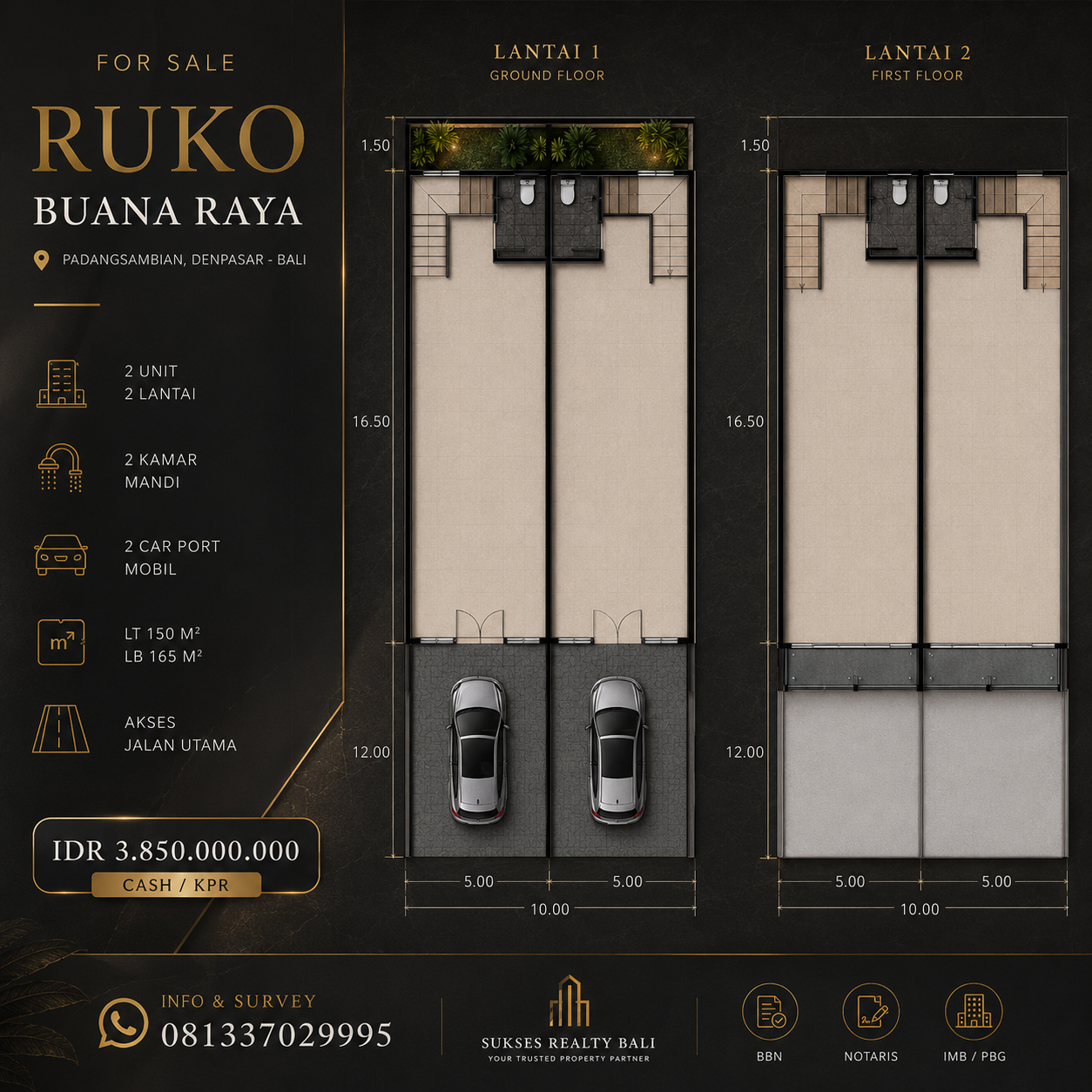 Ruko di Jual Di Denpasar Barat Ruko PREMIUM di Jalan Utama Buana Raya Denpasar 📍 - foto 3