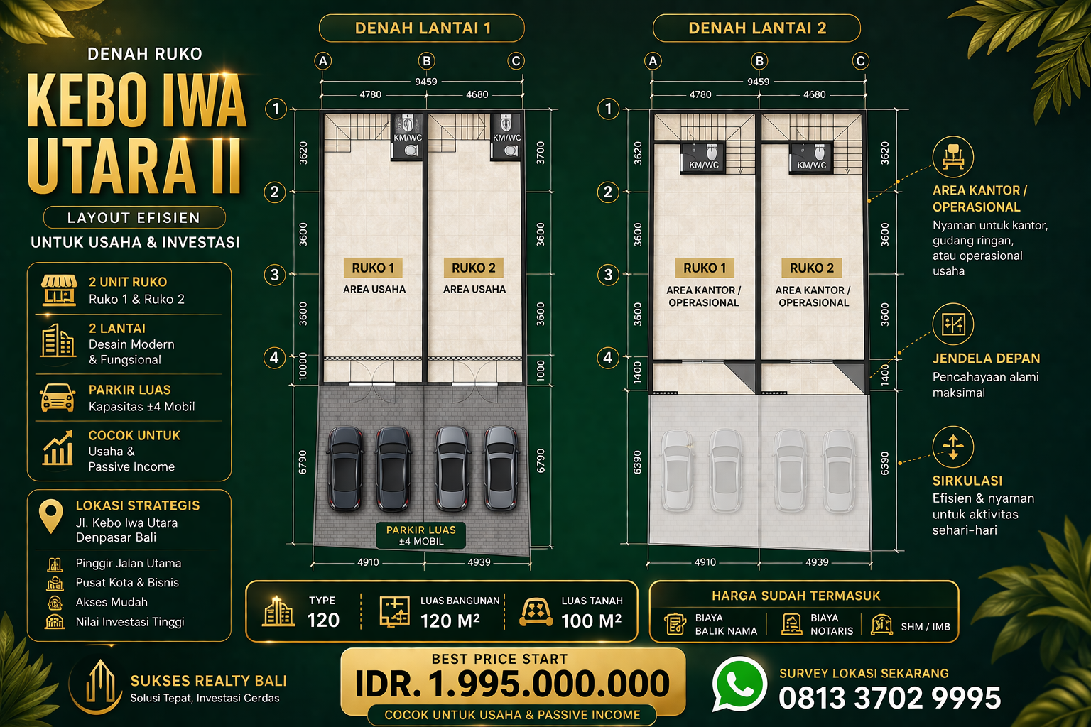 Ruko Di Jual di Denpasar Ruko Baru Di Kebo Iwa Denpasar Utara - foto 2