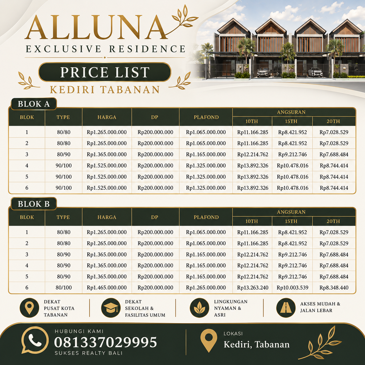 Rumah Di Jual di Tabanan Alluna Exclusive Residence Kediri Tabanan - foto 4