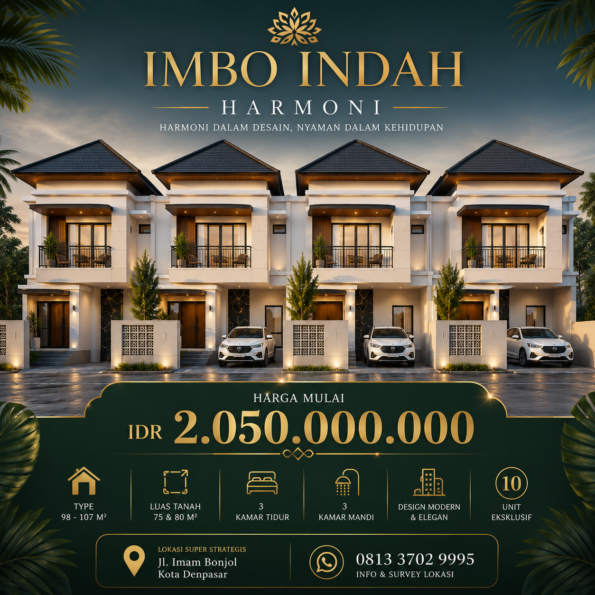 Rumah di Jual di Denpasar IMBO Indah Harmoni Denpasar - foto 1
