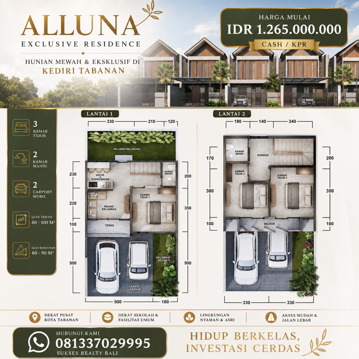 Rumah Di Jual di Tabanan Alluna Exclusive Residence Kediri Tabanan - foto 2