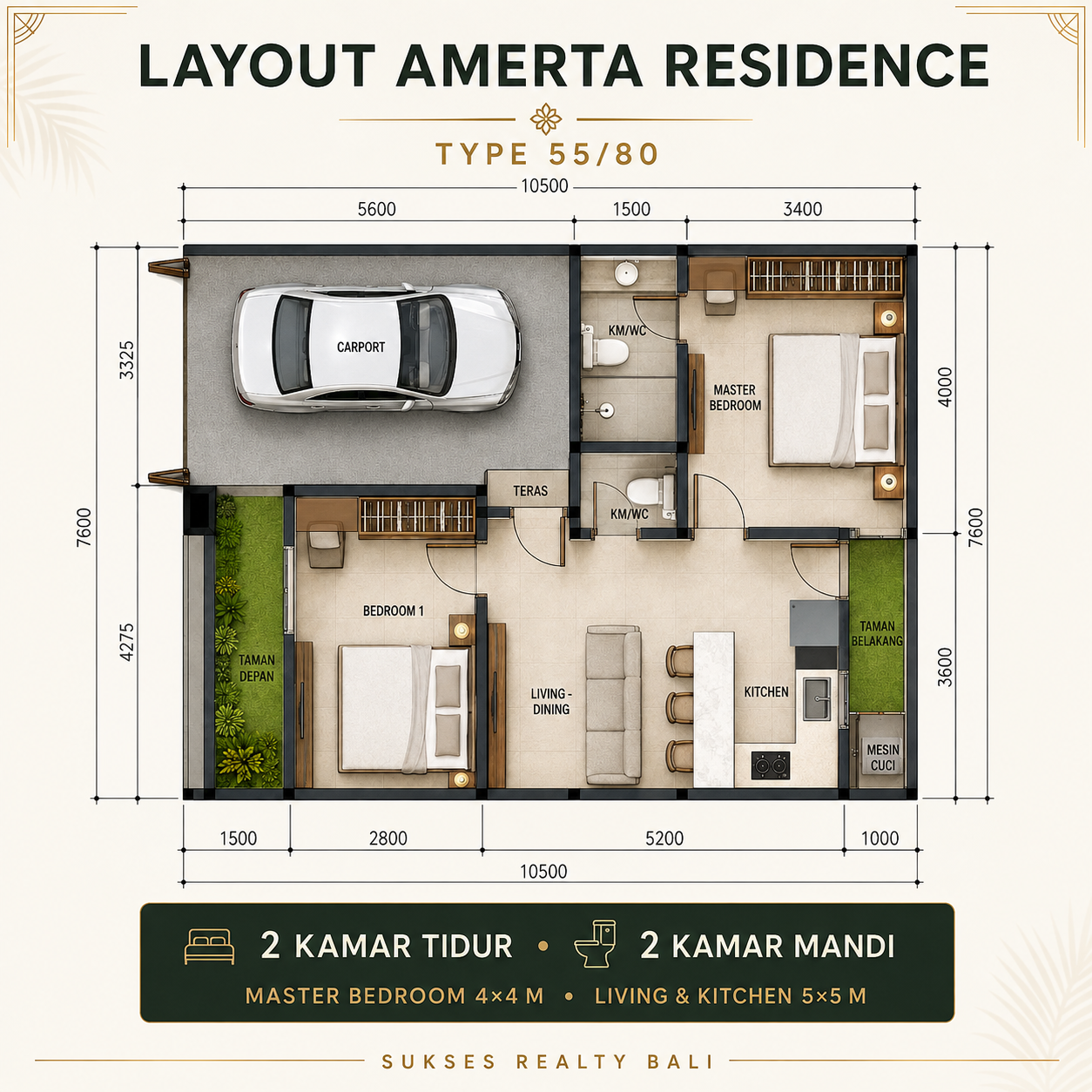 Rumah DIJUAL di Tabanan – AMERTA RESIDENCE SANGGULAN Fully Furnished - foto 3