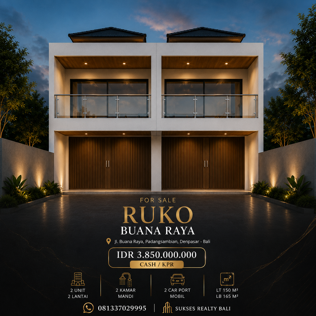 Ruko di Jual Di Denpasar Barat Ruko PREMIUM di Jalan Utama Buana Raya Denpasar 📍 - foto 2