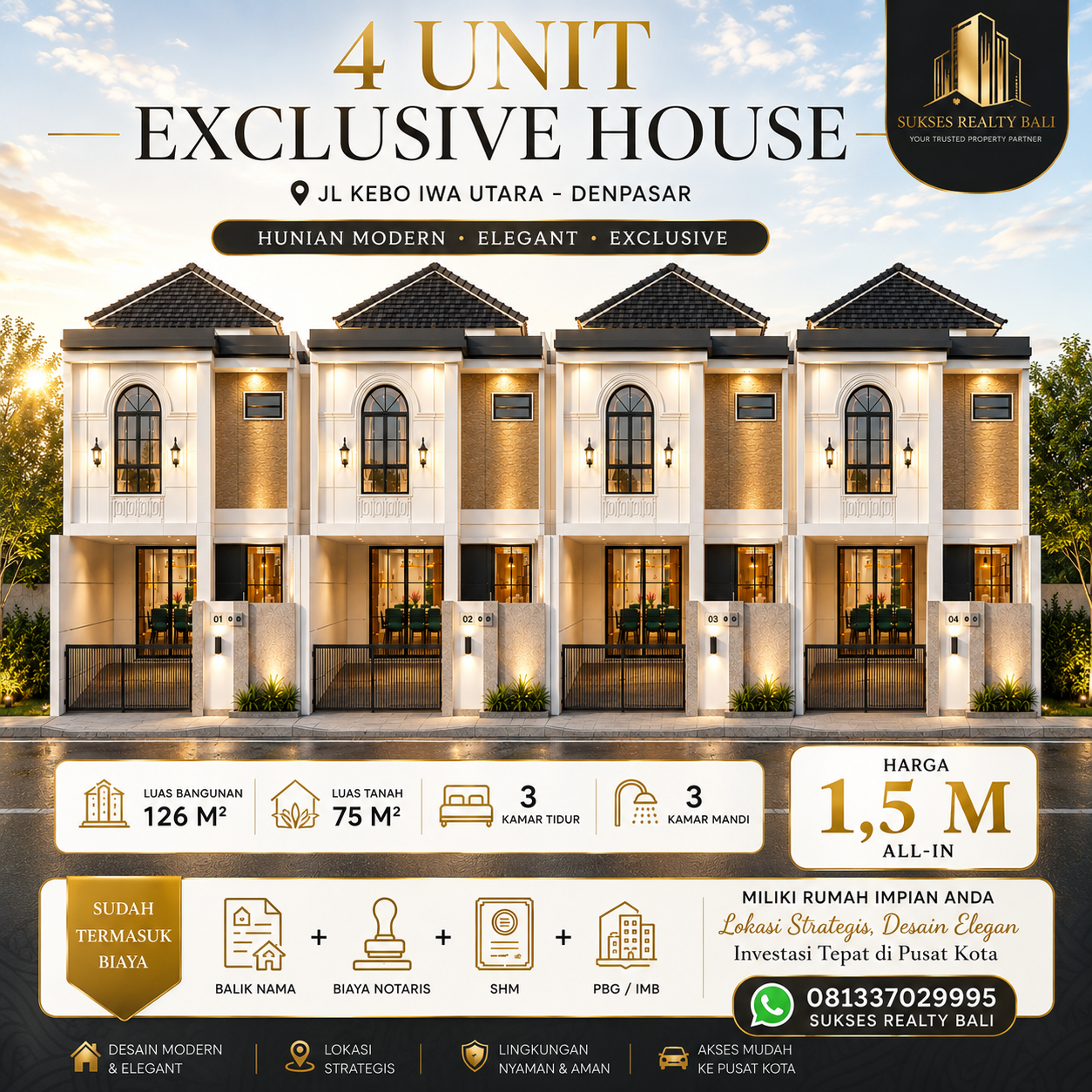 Rumah Di Jual Di Denpasar Exclusive House Kebo Iwa Denpasar Utara - foto 2