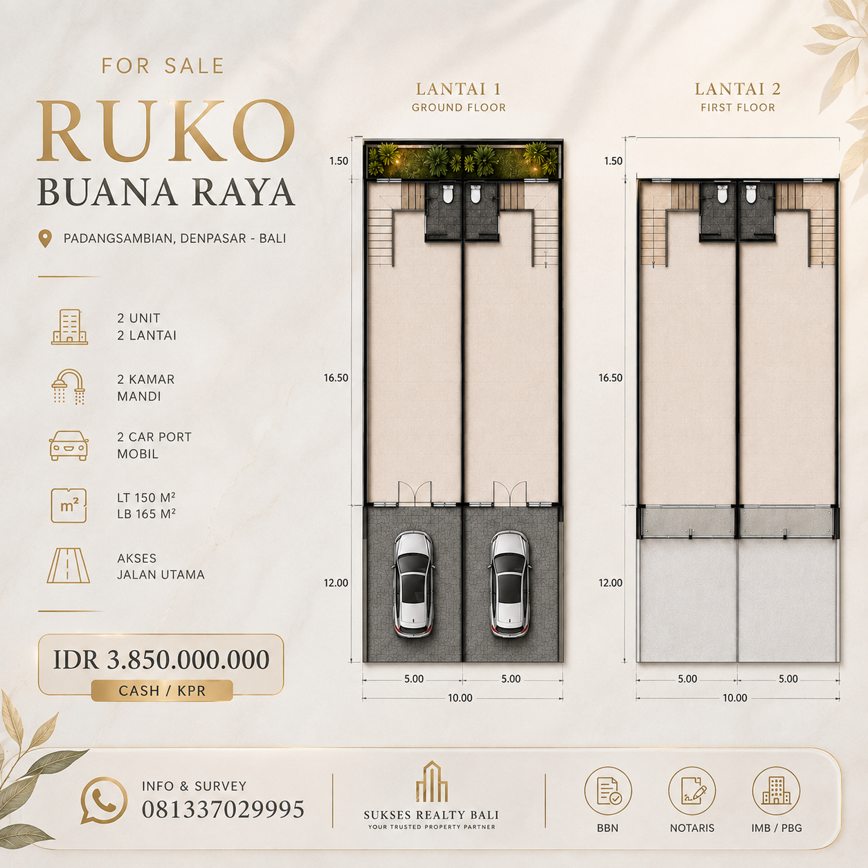 Ruko di Jual Di Denpasar Barat Ruko PREMIUM di Jalan Utama Buana Raya Denpasar 📍 - foto 9