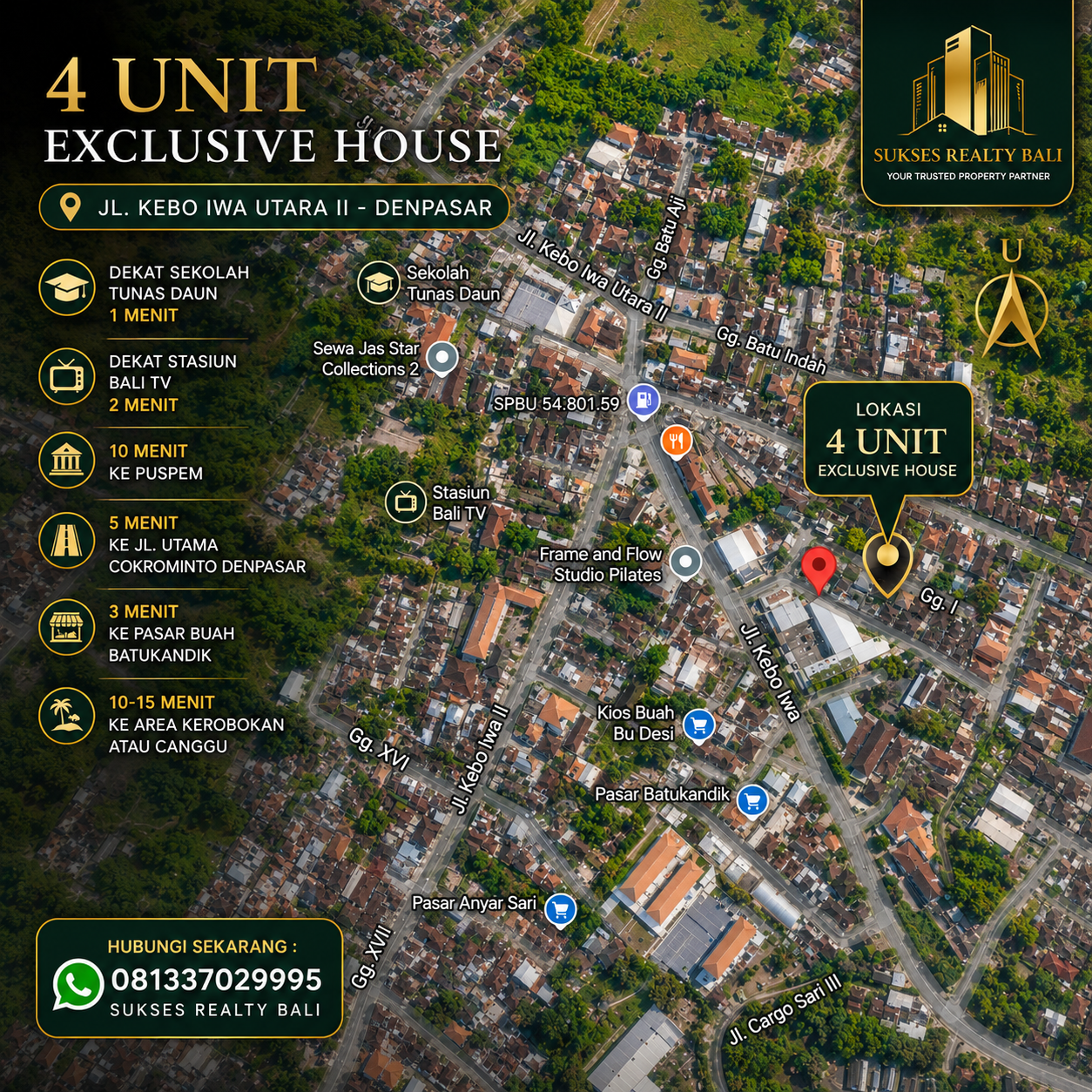 Rumah Di Jual Di Denpasar Exclusive House Kebo Iwa Denpasar Utara - foto 5