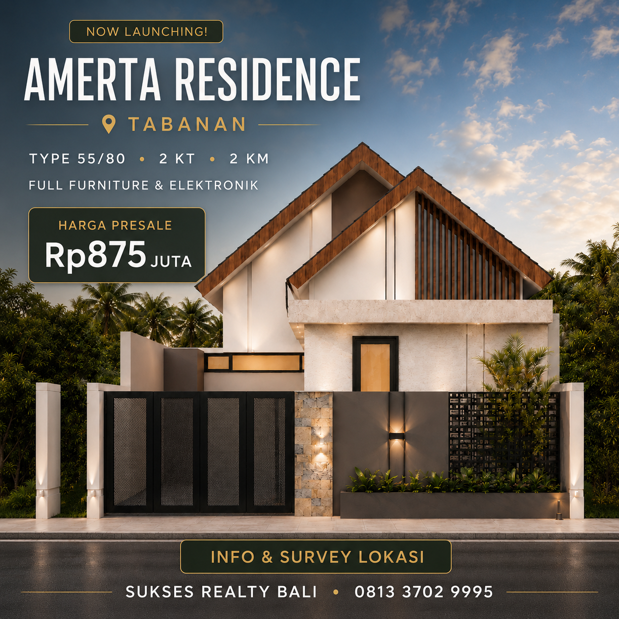 Rumah DIJUAL di Tabanan – AMERTA RESIDENCE SANGGULAN Fully Furnished - foto 2