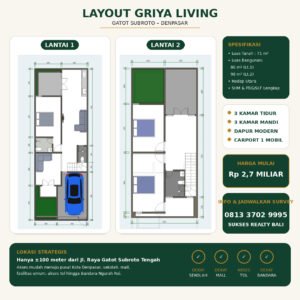 Layout Rumah Griya Living Gatot Subroto Rumah Dijual Di Denpasar