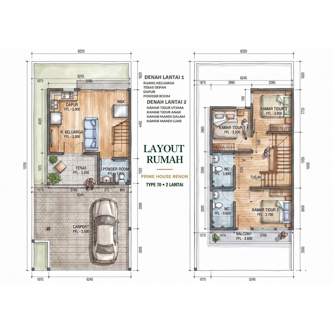 RUMAH DIJUAL DI RENON DENPASAR, 3 UNIT PRIME HOUSE RENON - foto 4