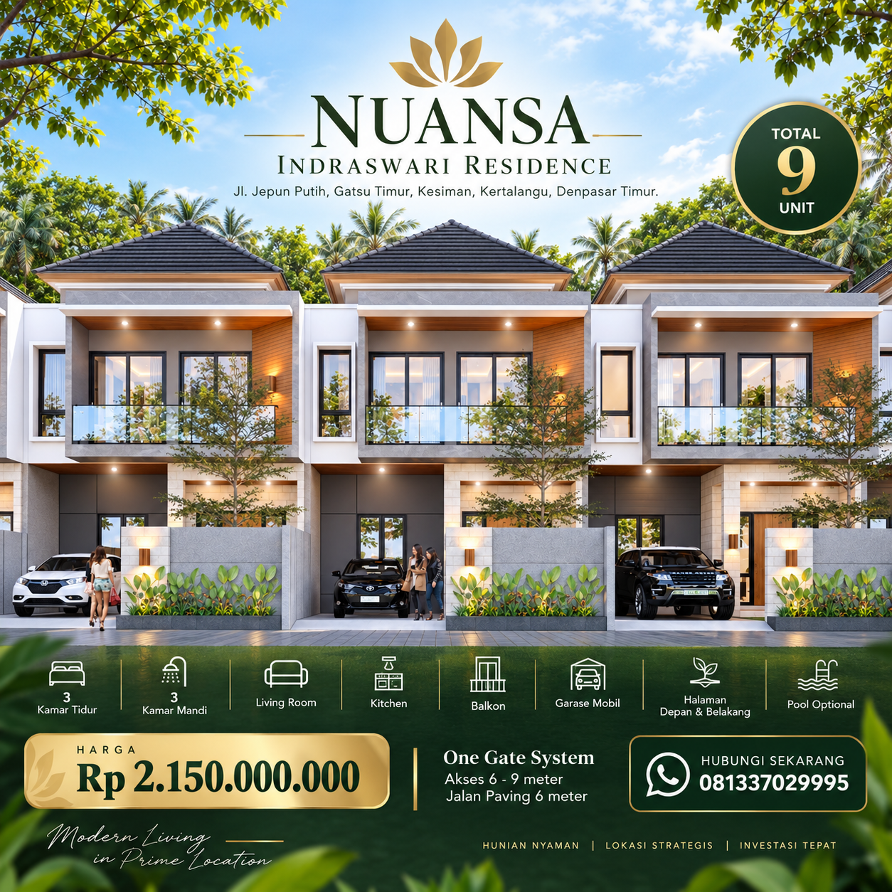 NUANSA INDRASWARI RESIDENCE RUMAH DIJUAL DI DENPASAR TIMUR - foto 2