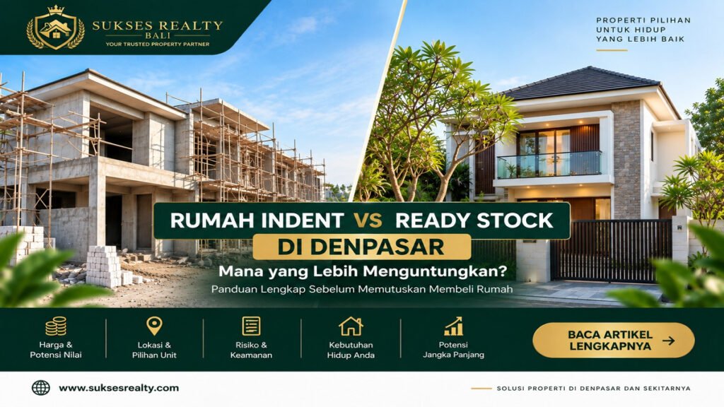 Rumah indent di Denpasar vs rumah ready stock - Sukses Realty Bali