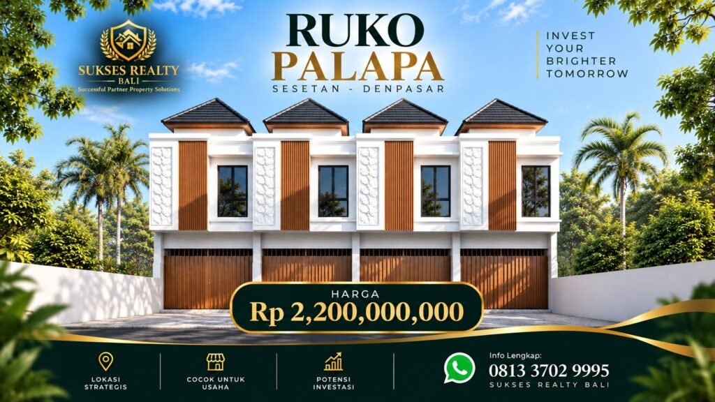 RUKO DIJUAL DI SESETAN DENPASAR – RUKO PALAPA Rp.2.2 M